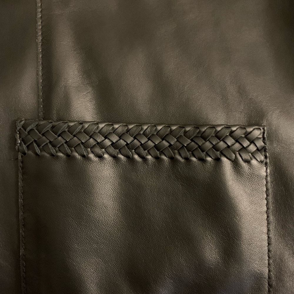 Lafayette 148 NY Alden Braided Trim Lambskin Leather Jacket 3X Excellent - Picture 11 of 14